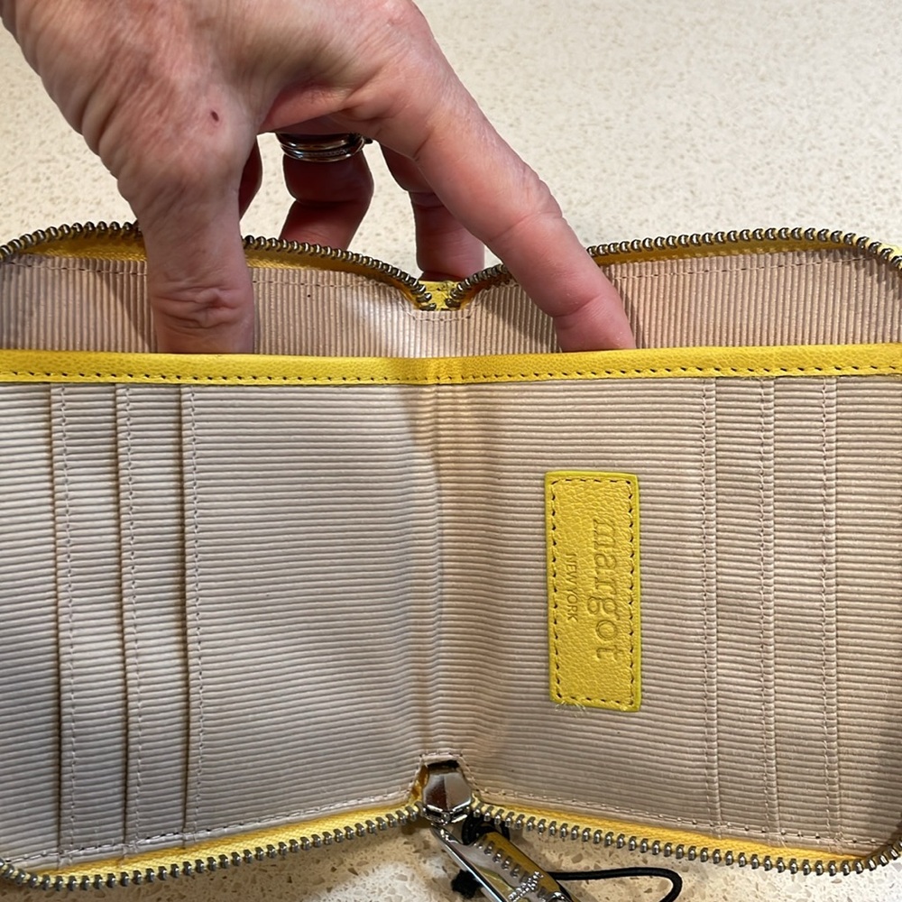 Margot New York Yellow Leather Wristlet/Wallet MSRP $100 - Picture 5 of 6